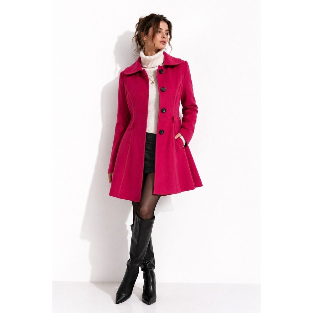 Vintage Y2K dELiA*s Hot Pink Fuchsia Fit & Flare Princess Coat Jacket M